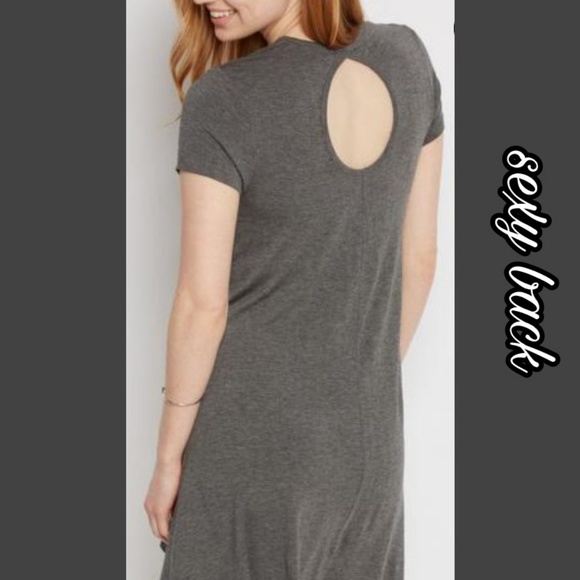 🌟 Heather Gray keyhole cutout swing dress 🌟 - Picture 3 of 5